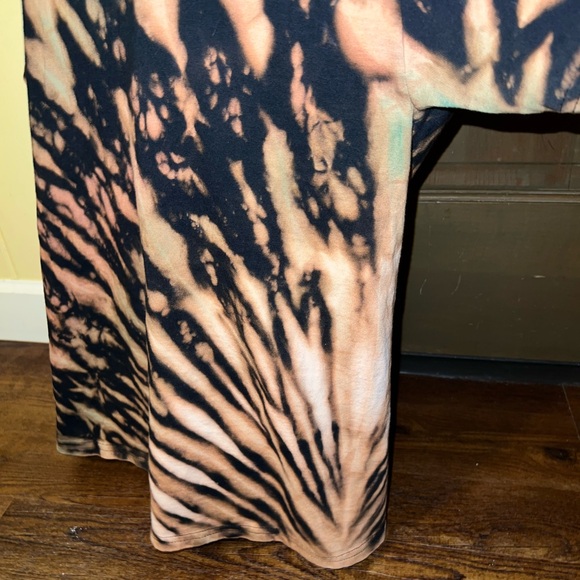 ⭐️Gildan Reverse Tie Dye Black & Tan Short Sleeve Shirt Size L Custom Made - Picture 9 of 12